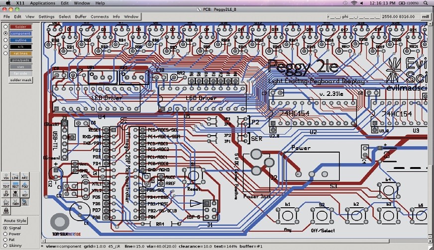 Obr. 2 Program PCB pro návrh desky pod Mac OS X